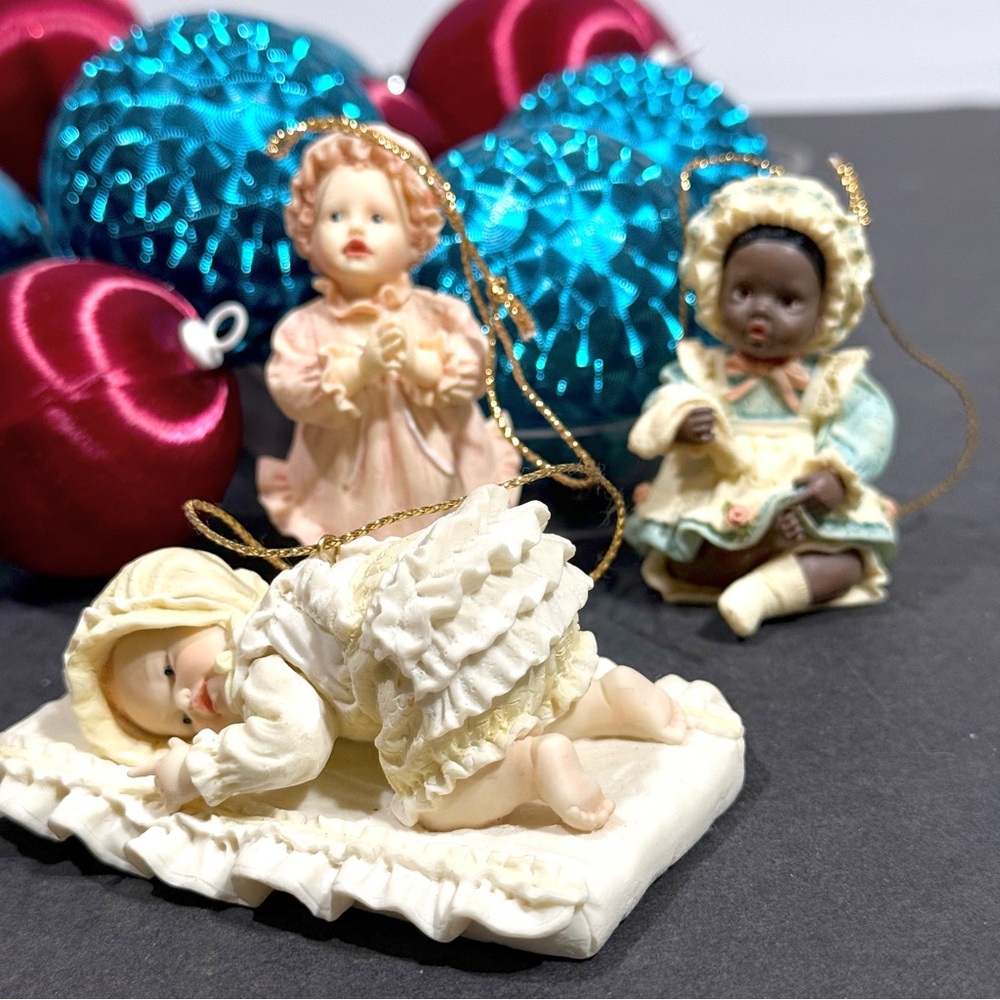 Ashton-Drake Heirloom Ornaments "Emily" "Danielle" "Lisa" Vintage Collectible
